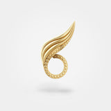 Ear climbers guld - Organisk ørering formet som et elegant blad med fine cool 'diamant'-nitter - By Livva