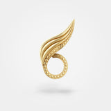 Climber ørering i guld - Organisk elegant blad med fine cool 'diamant'-nitter - By Livva