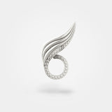 Ear climber - cool leaf earring climbing up in sterling silver, seen from the front – Olivia O’Nello collection.