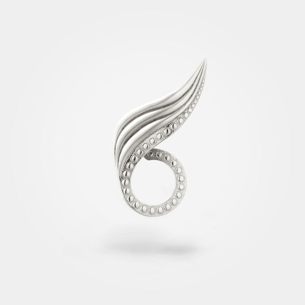 Ear climber - cool leaf earring in sterling silver, climbing up and behind the earlobe – Olivia O’Nello collection.