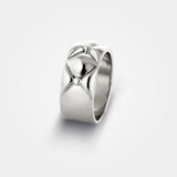 Quilted ring simple - A cool wide jewellery design in sterling silver with organic lush surface - Sofia Chester collection.