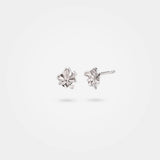 Small flower earrings – A pair of organic jewellery with nature-inspired surreal leaves in sterling silver – Livva