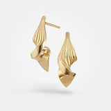 Twisted earrings gold - Luxurious organic Danish jewellery design in a sculptural twist of 18k solid gold - Livva