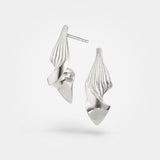 Twisted earrings – sculptural design in sterling silver - cool innovative Danish luxury - Grace York collection.