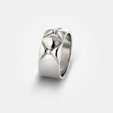 Wide band ring  - Sculptural Danish design in sterling silver where straight design meets quilted organic top – Livva